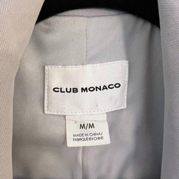 Club Monaco Frederrika Scalloped Trench Coat, Gray, M - Picture 7 of 9